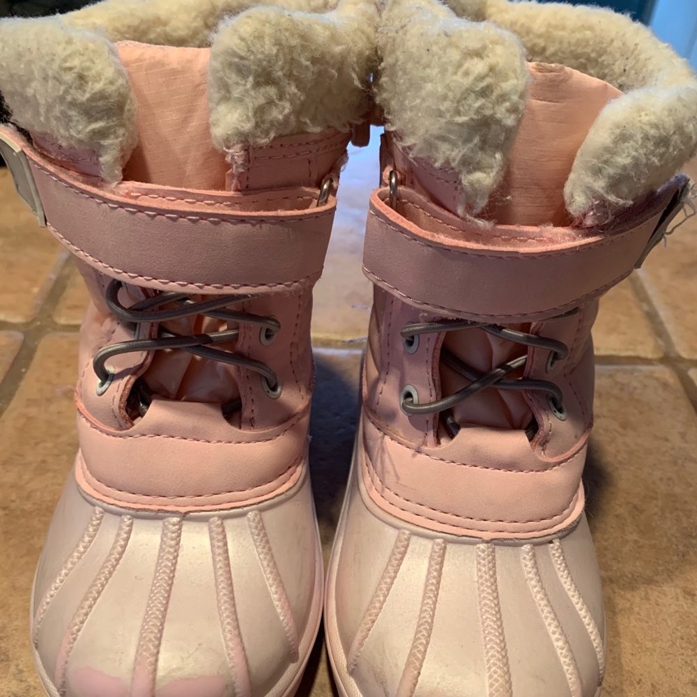 Kids Pink Faux-Fur Lined Winter Boots - Youth Snow Boot